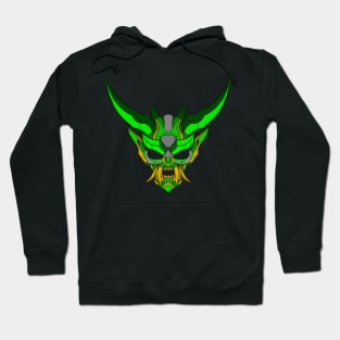 Cyber Japanese Demon-Green Yellow Hoodie